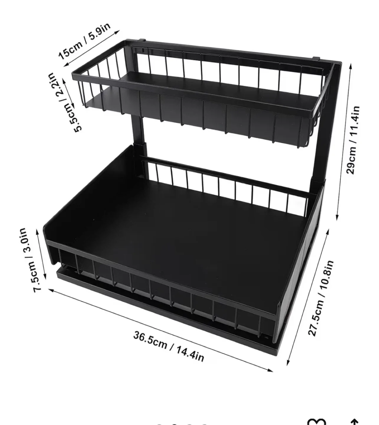 Two-Tier Under Sink metal Organizer - Black image indicator(4)