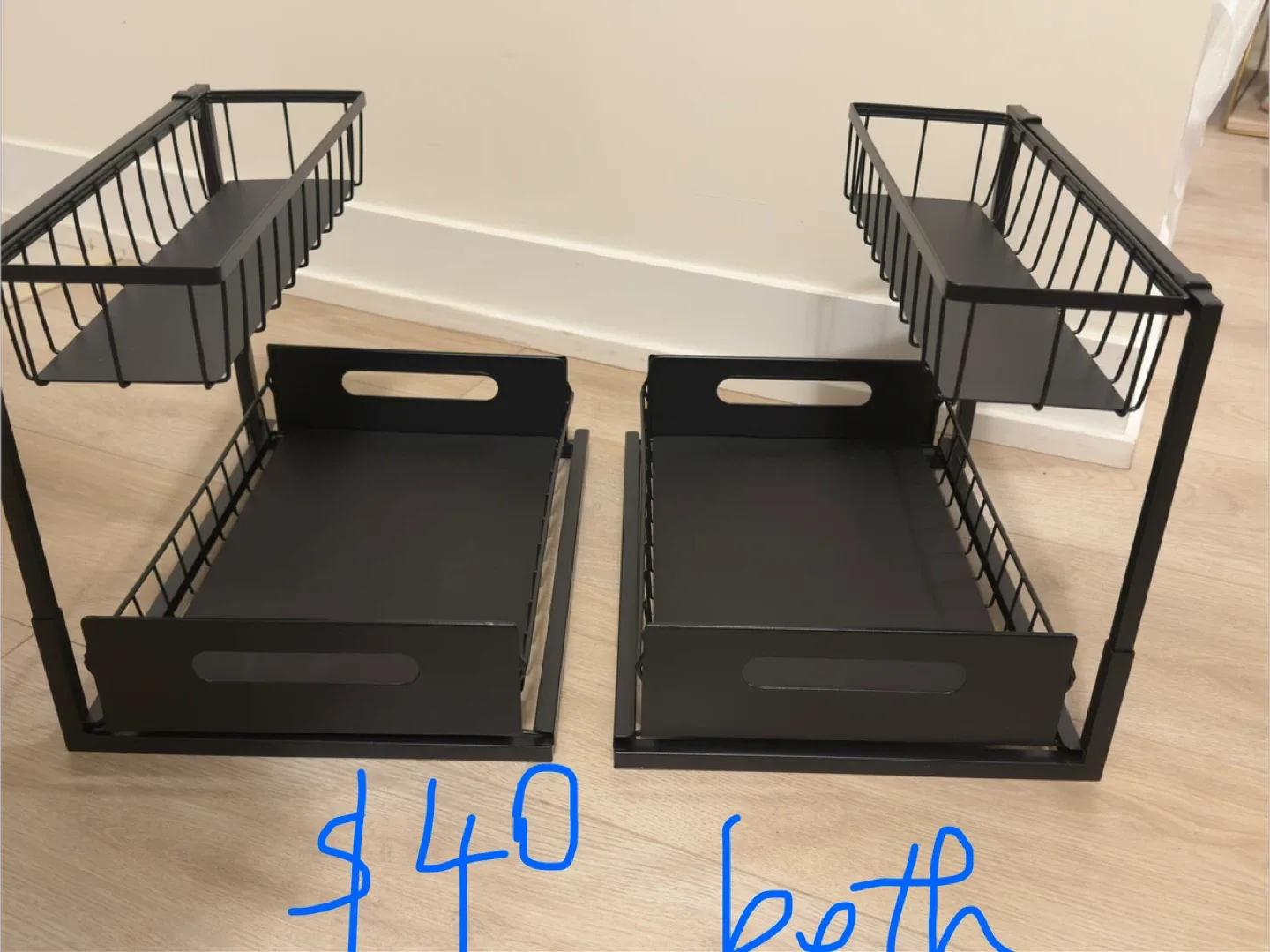 Two-Tier Under Sink metal Organizer - Black