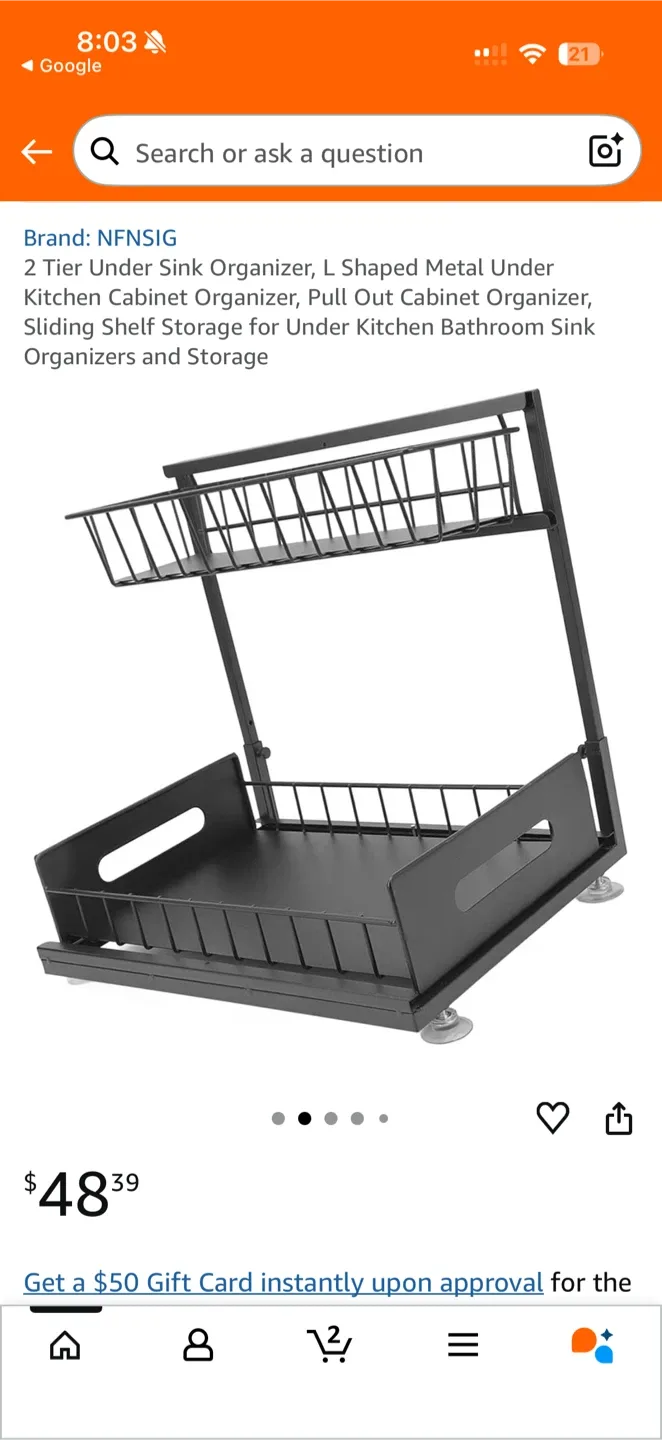 Two-Tier Under Sink metal Organizer - Black image indicator(5)