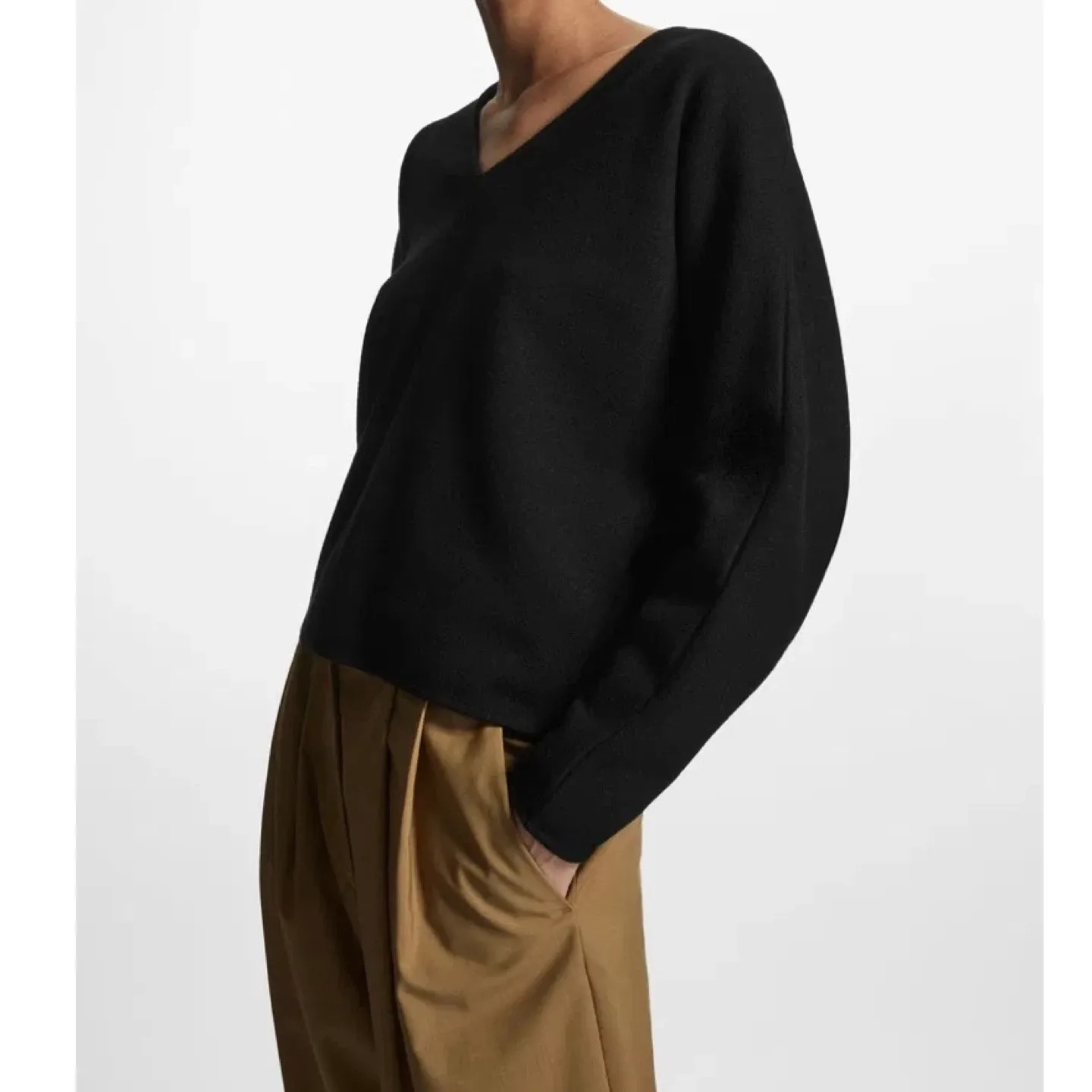 COS Wool Blend V-Neck Dolman Sleeve Top