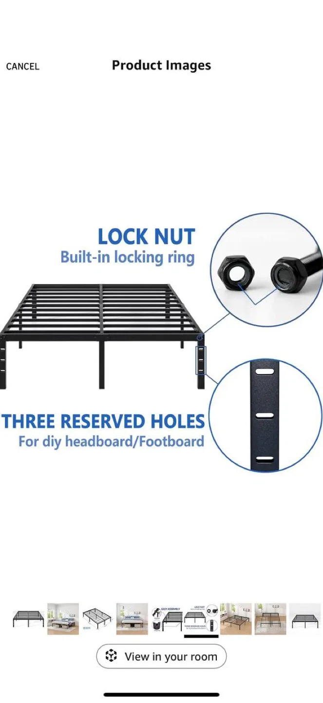 NEW JETO Queen Metal Platform Bed Frame image indicator(4)