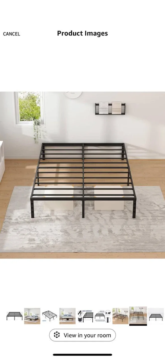 NEW JETO Queen Metal Platform Bed Frame image indicator(2)