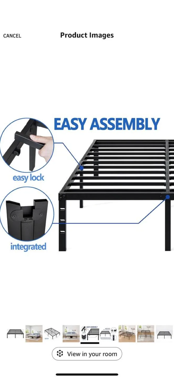 NEW JETO Queen Metal Platform Bed Frame image indicator(5)