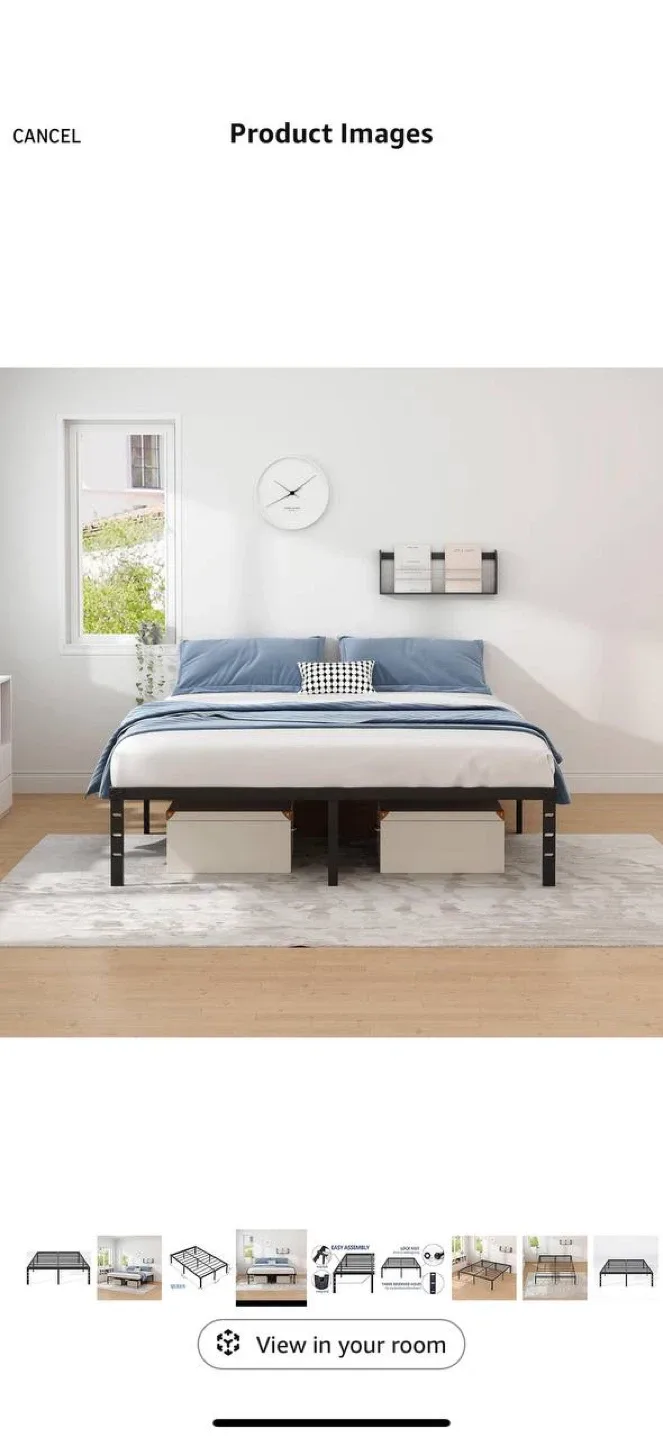 NEW JETO Queen Metal Platform Bed Frame image indicator(6)