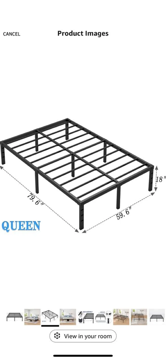 NEW JETO Queen Metal Platform Bed Frame image indicator(7)