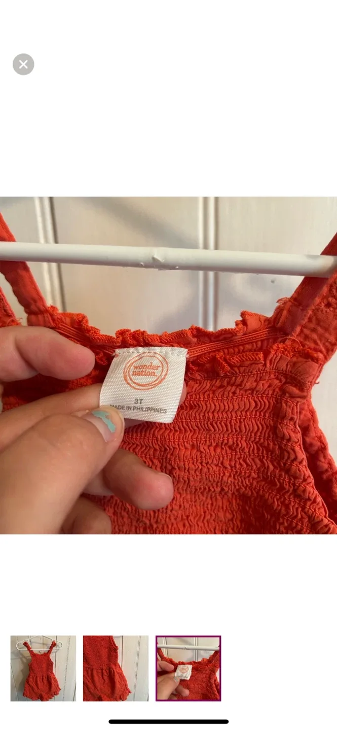 Wonder Nation Orange Romper - Size 3T image indicator(3)