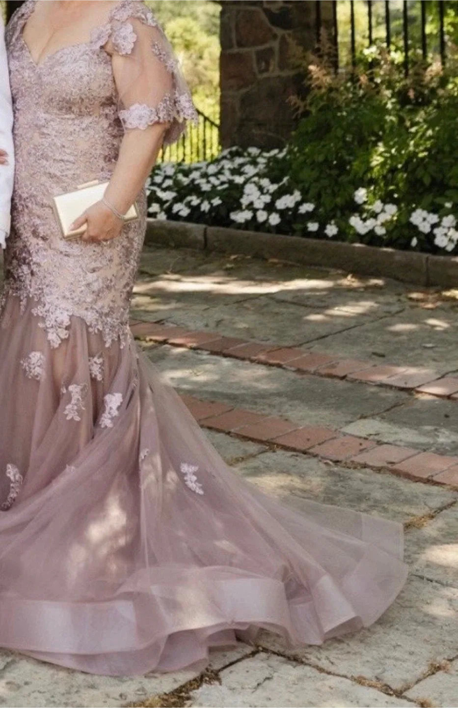 Dusty Rose Lace Formal Dress