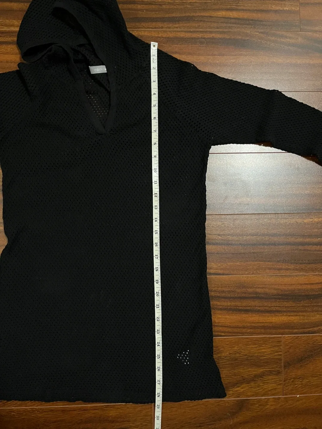 Coin 1804 women’s large mesh hoodie, black long sleeve image indicator(7)