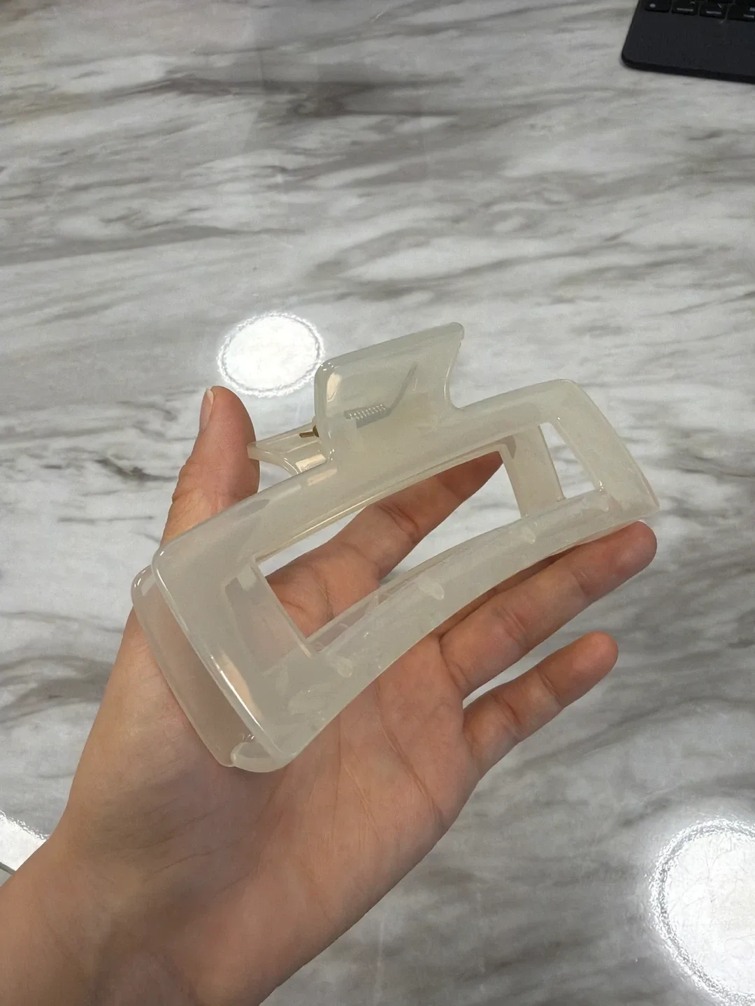 Korean Style Hair Claw Clip Large- Cream Colour