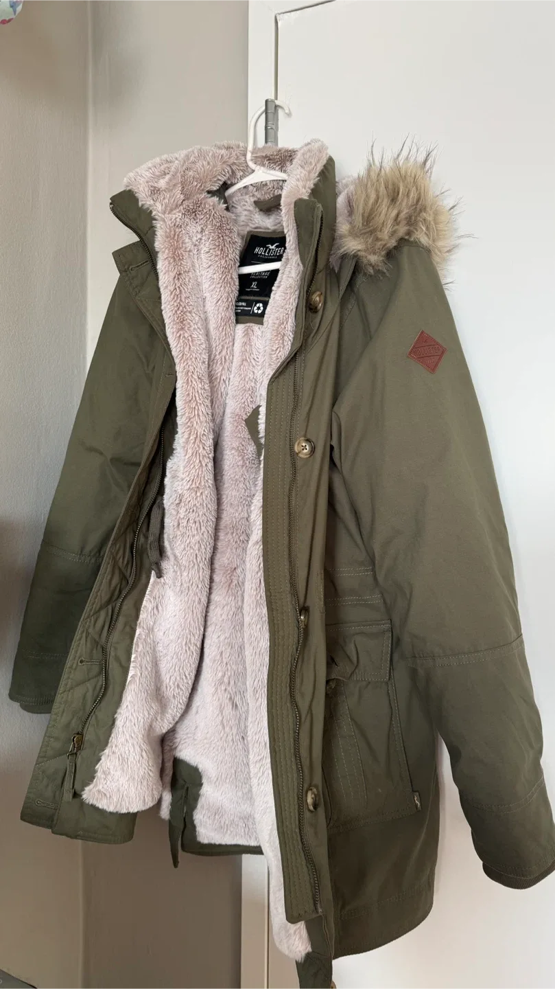Hollister Heritage Collection Olive Green Parka XL