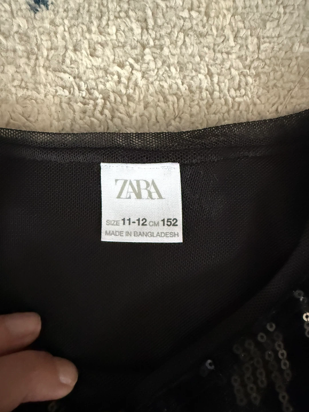 Zara Black Sequin Top - Size 11-12 - photo 2