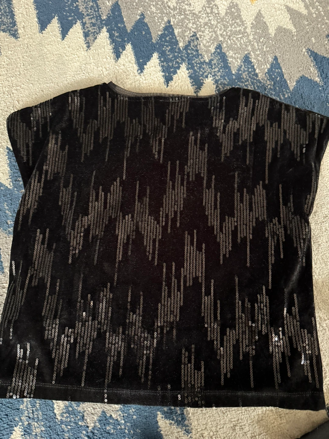 Zara Black Sequin Top - Size 11-12 - photo 3