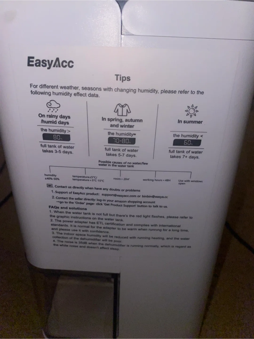 EasyAcc Dehumidifier 1200ML - #clearout image indicator(7)