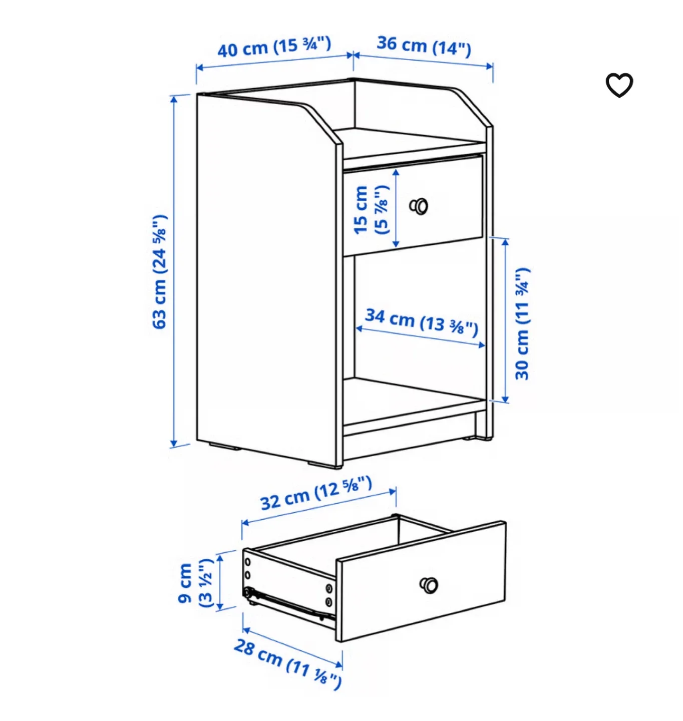 Two pieces IKEA Hauga White Nightstand image indicator(2)