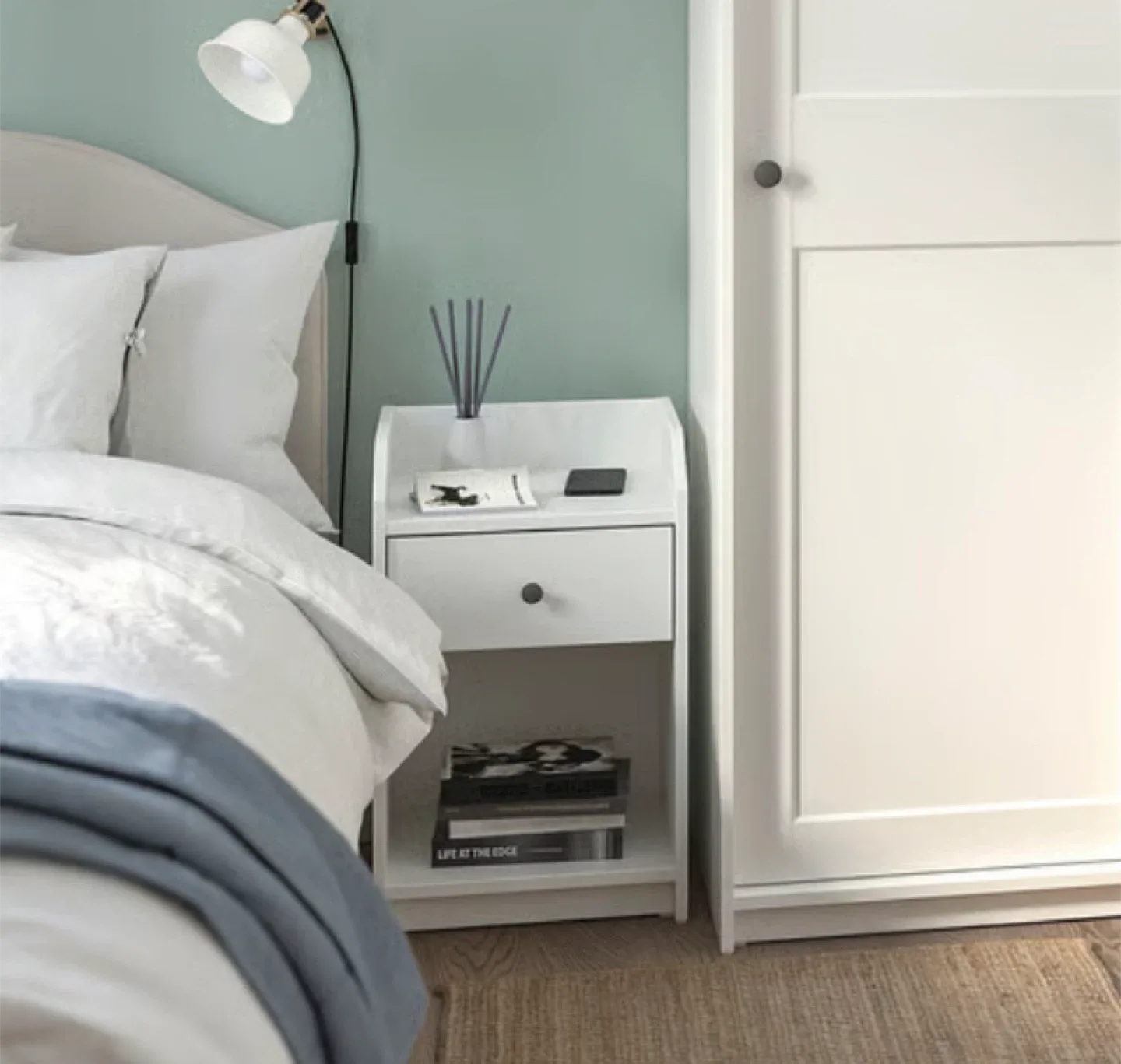 Two pieces IKEA Hauga White Nightstand image indicator(3)