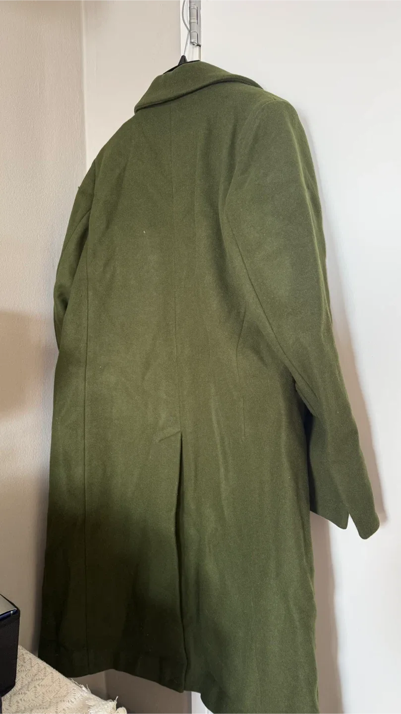 Michael Michael Kors Olive Green Wool Coat - Size L image indicator(3)