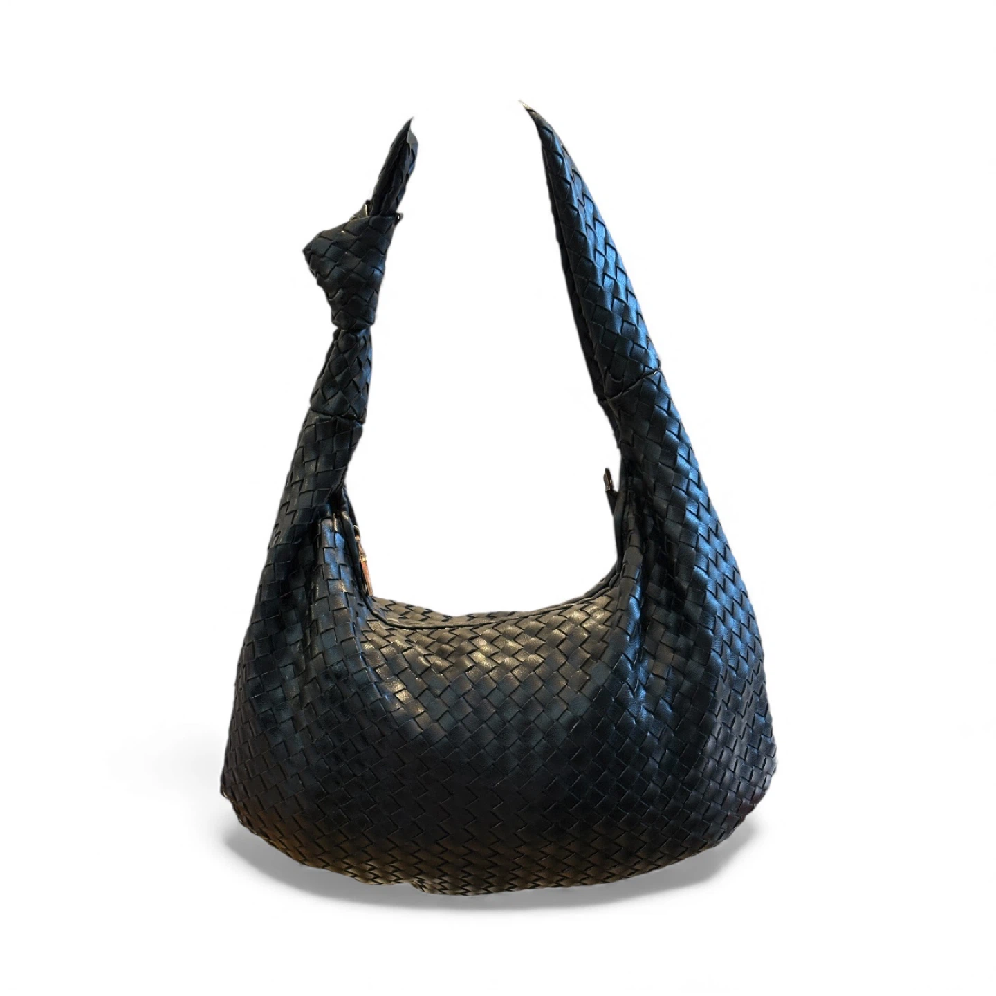 Italian leather Black Woven Hobo Bag - photo 3