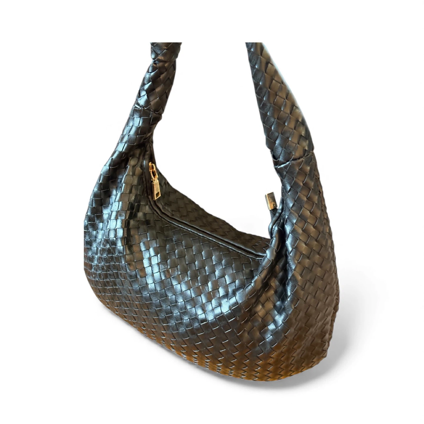 Italian leather Black Woven Hobo Bag - photo 2