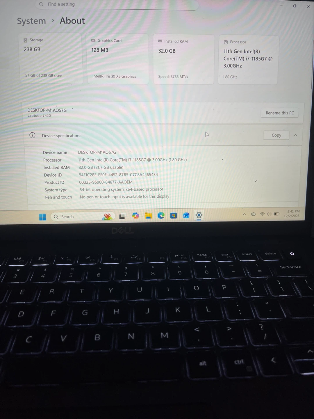 Dell Latitude 7420 i7-11th Gen 32 gb ram 256 ssd with charger - photo 2
