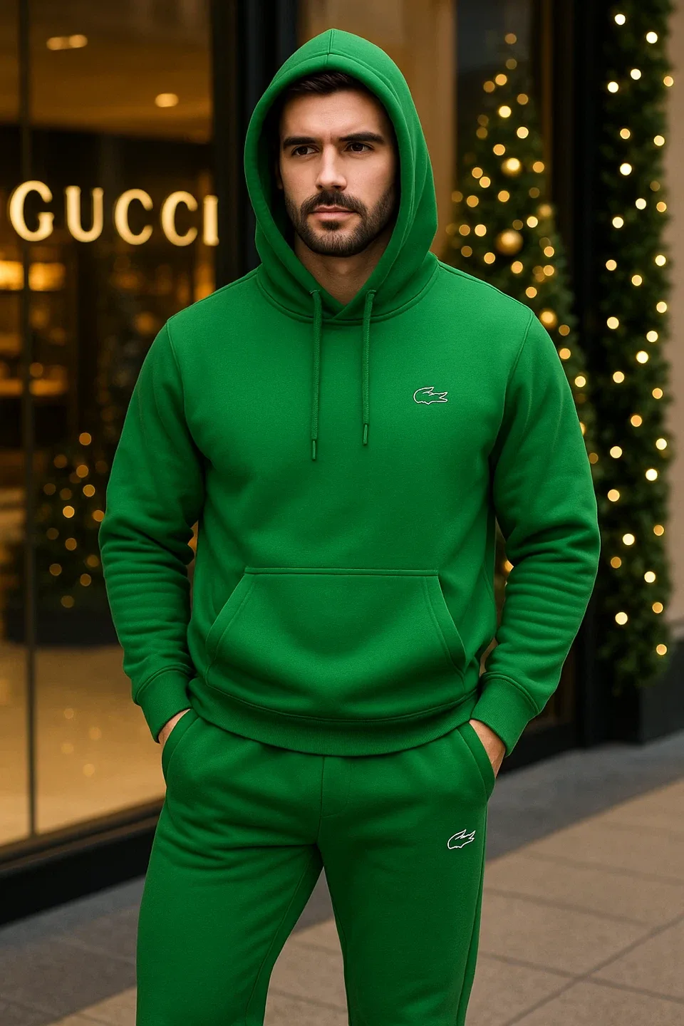 Lacoste Green Hoodie & Sweatpants Set image indicator(2)