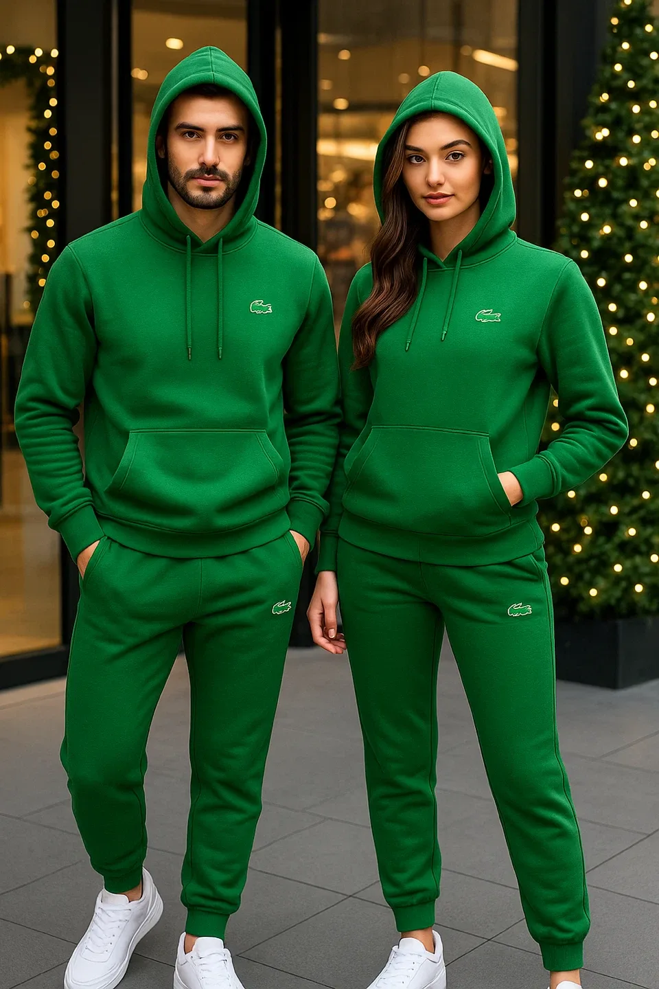 Lacoste Green Hoodie & Sweatpants Set