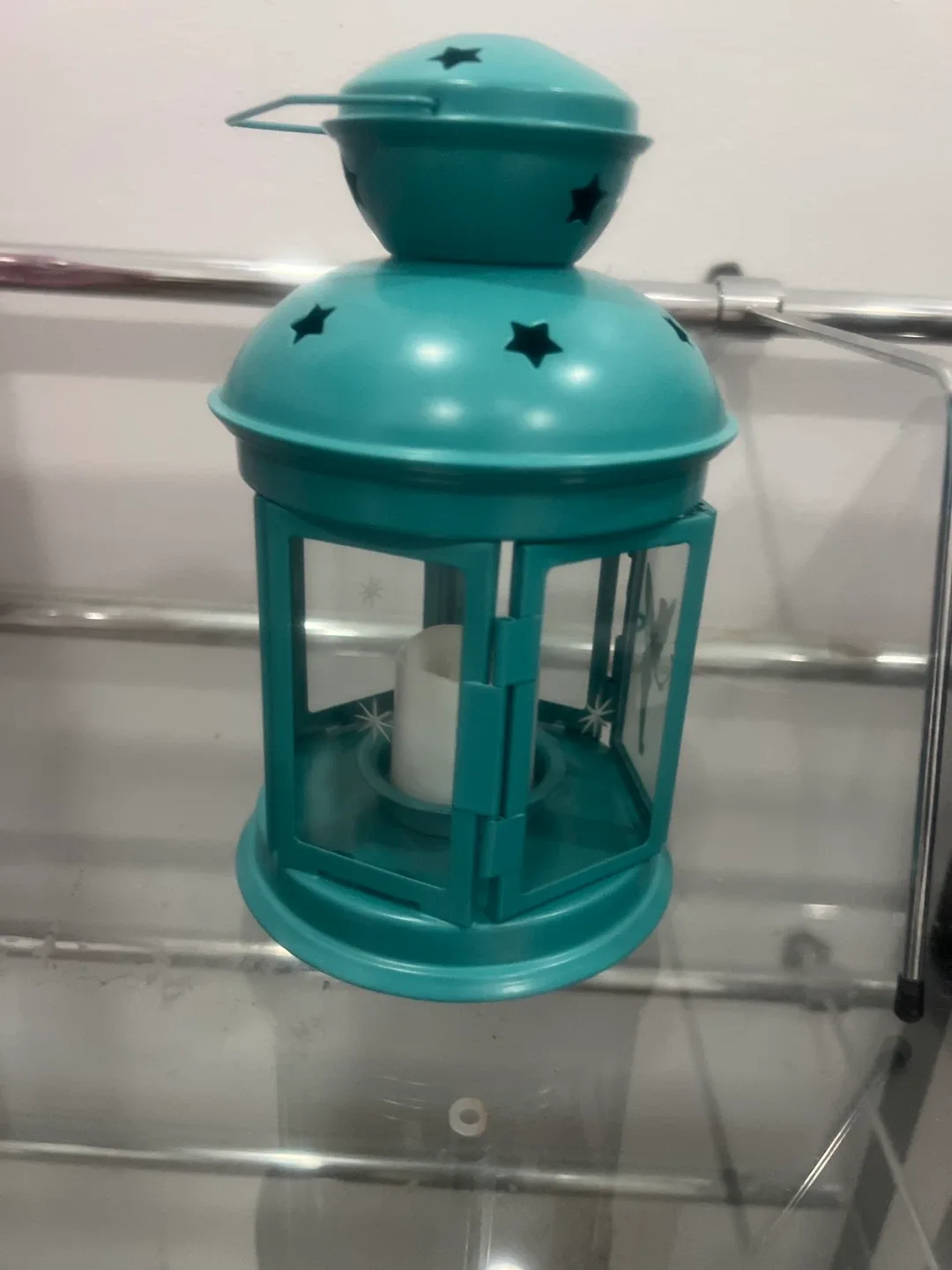Teal Decorative Lantern with Fairy Design