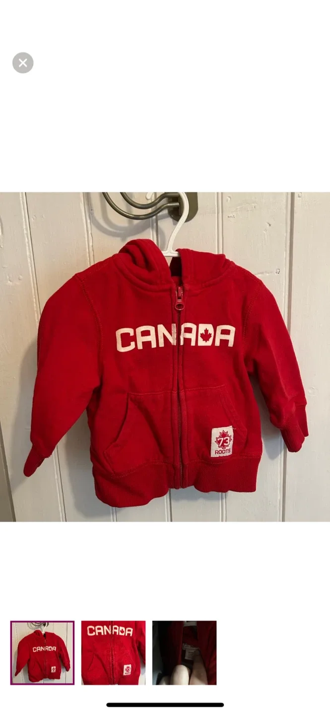 Roots Baby Canada Zip Up Hoodie 6-12M