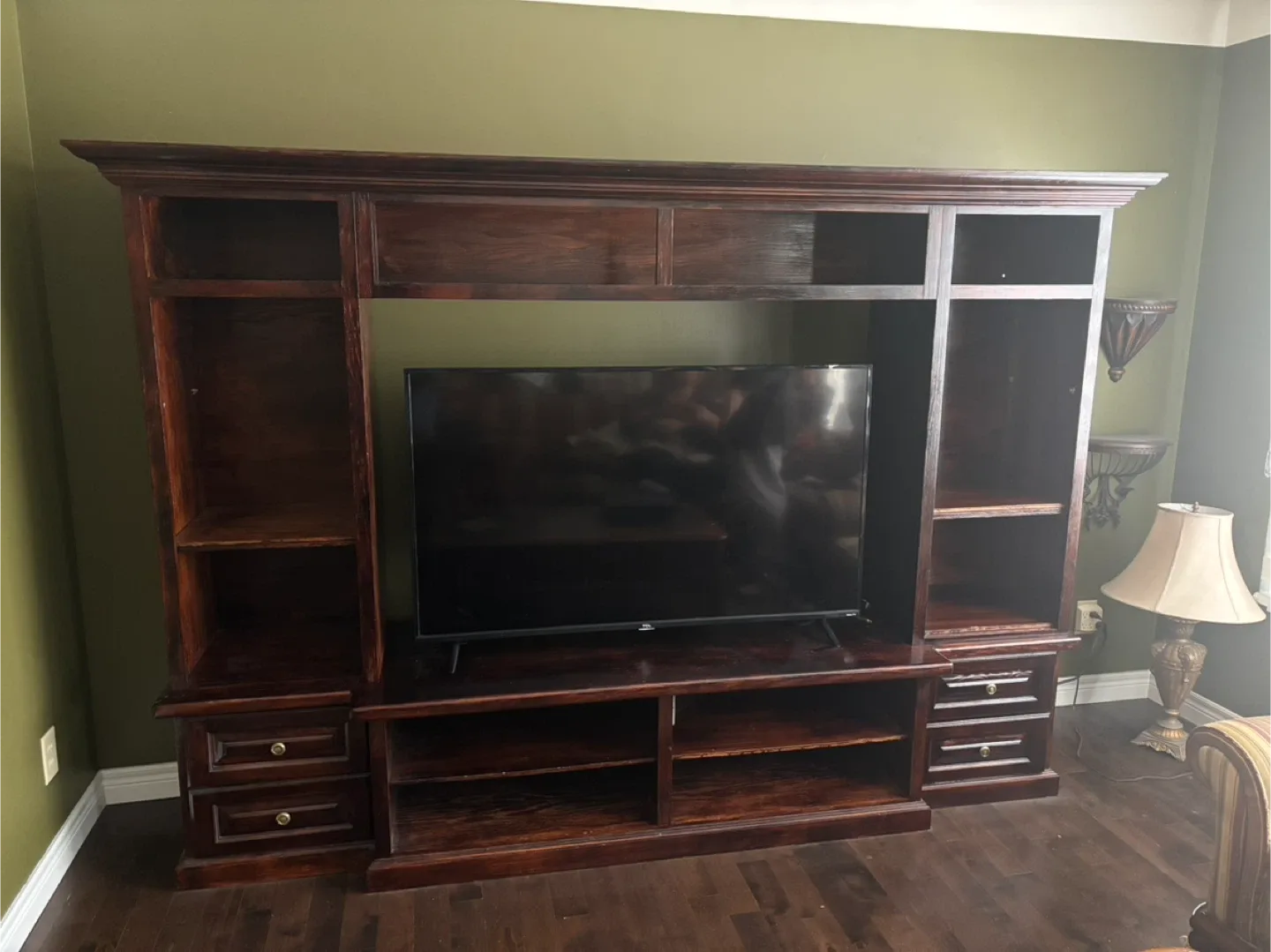 Large Wooden Oak Entertainment Unit