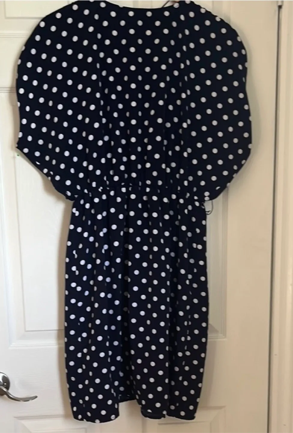 H&M Navy Blue Polka Dot Dress - Size 14 image indicator(5)