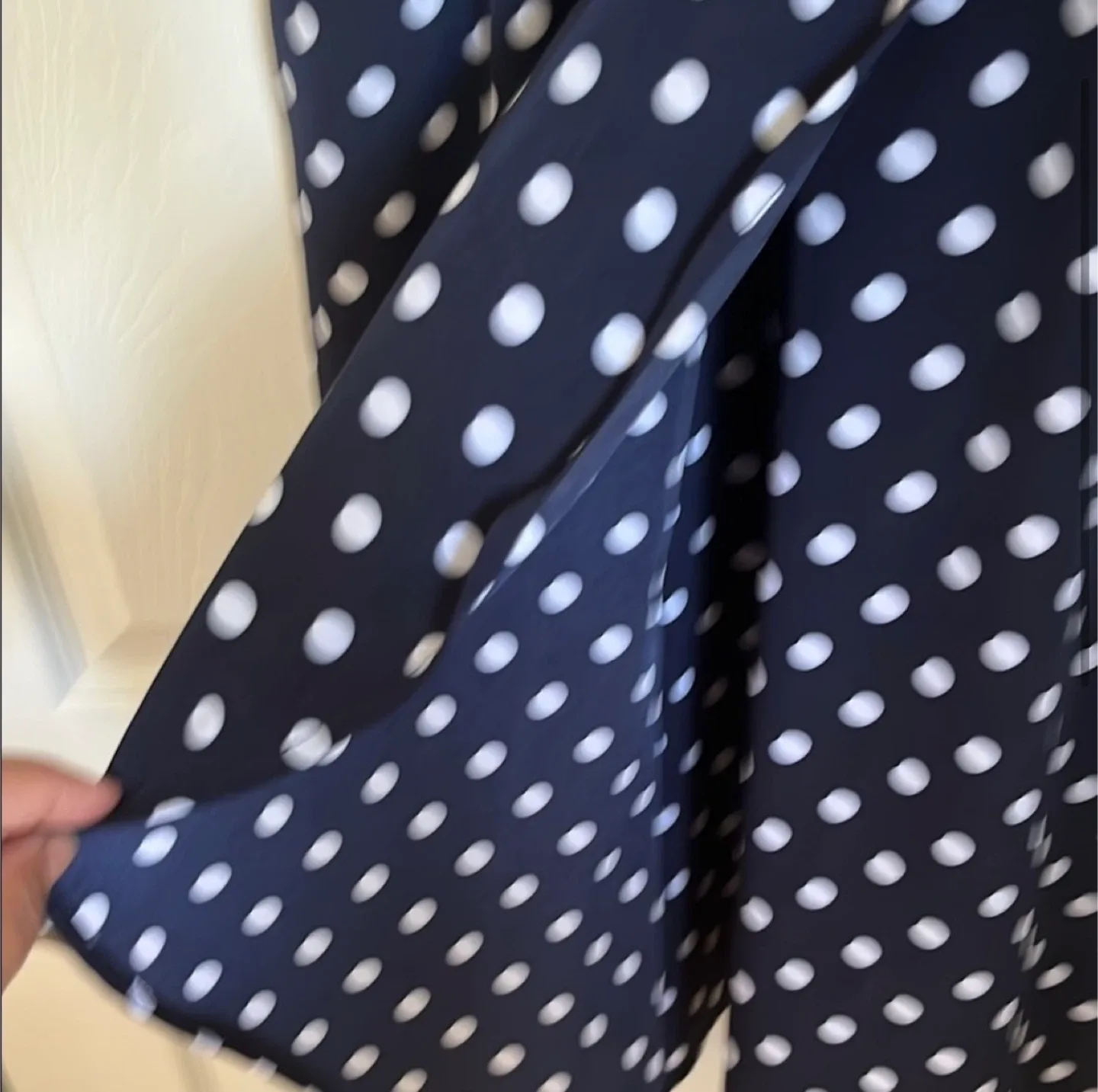 H&M Navy Blue Polka Dot Dress - Size 14 image indicator(2)