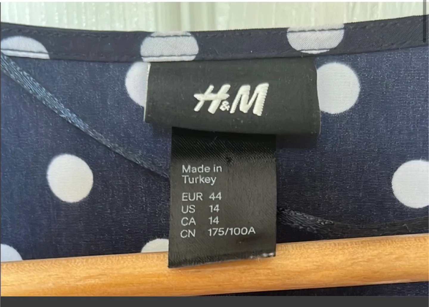 H&M Navy Blue Polka Dot Dress - Size 14 image indicator(4)