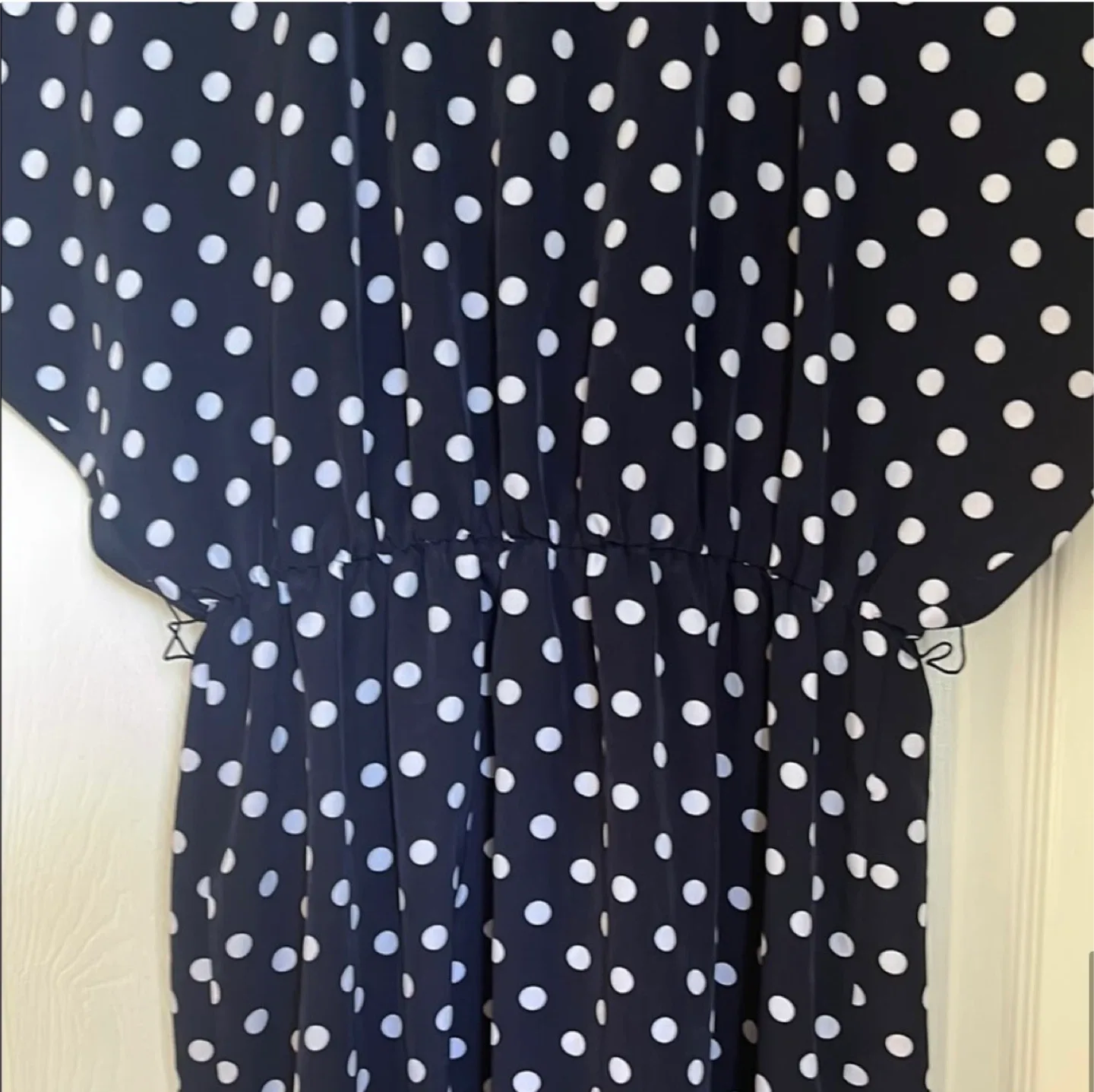 H&M Navy Blue Polka Dot Dress - Size 14 image indicator(6)