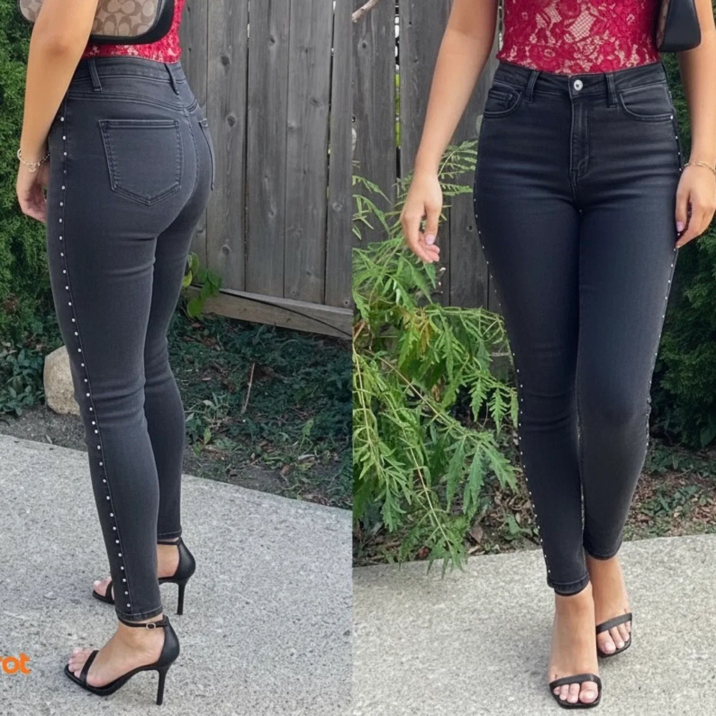 Garage Size 5 Black Studded Jeans