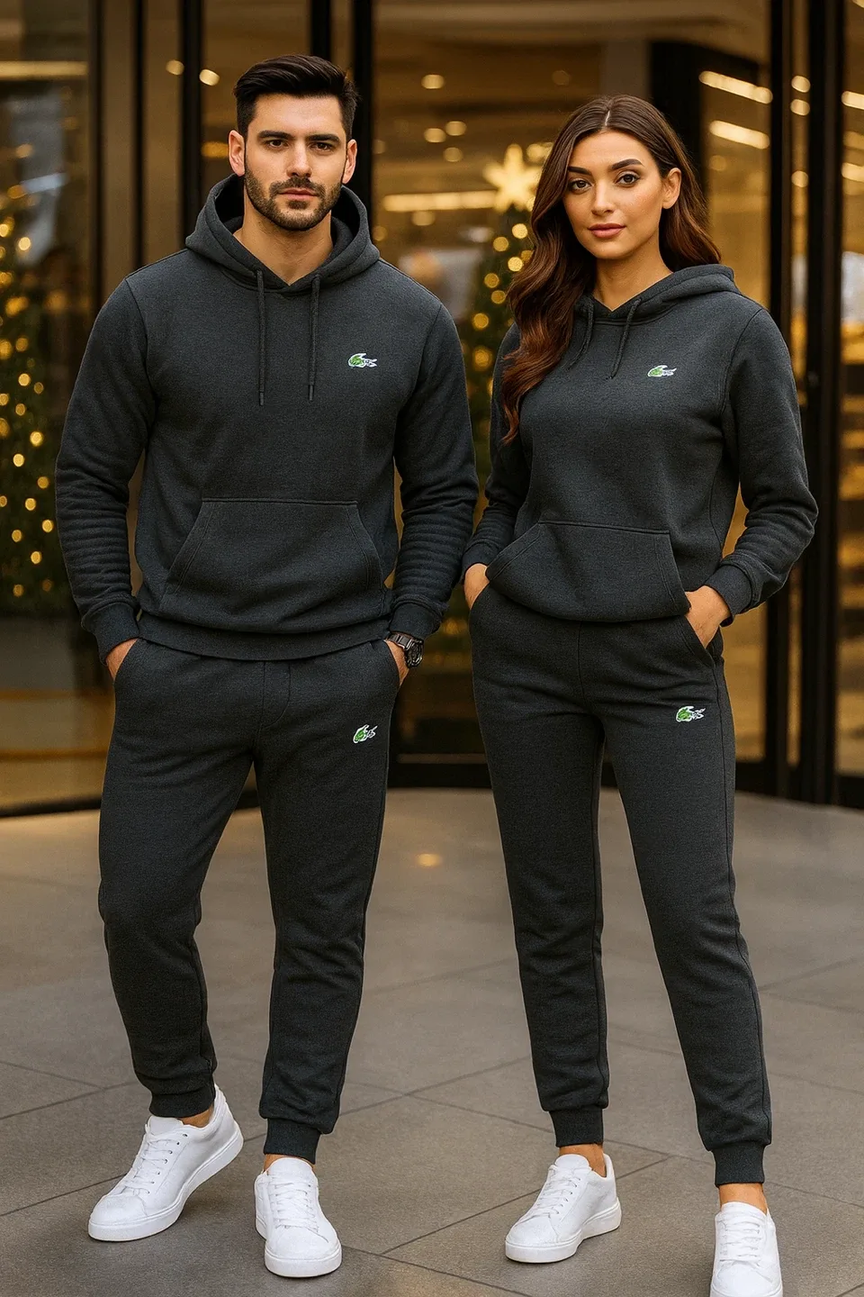 Lacoste Hoodie & Sweatpants Set 2 colors dark blue and black image indicator(2)