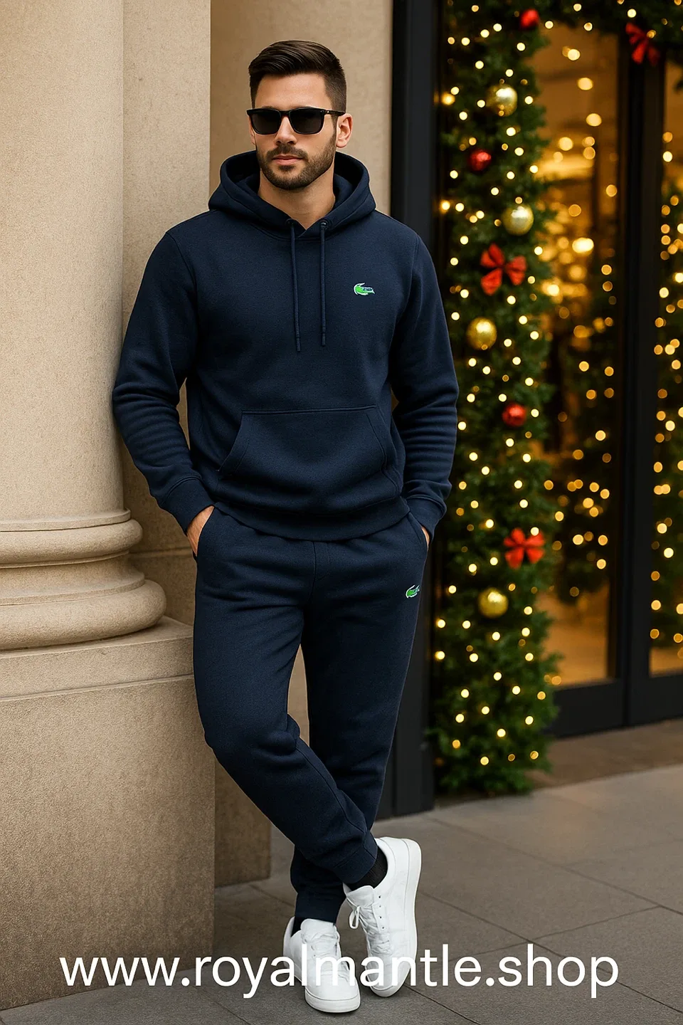 Lacoste Hoodie & Sweatpants Set 2 colors dark blue and black image indicator(4)