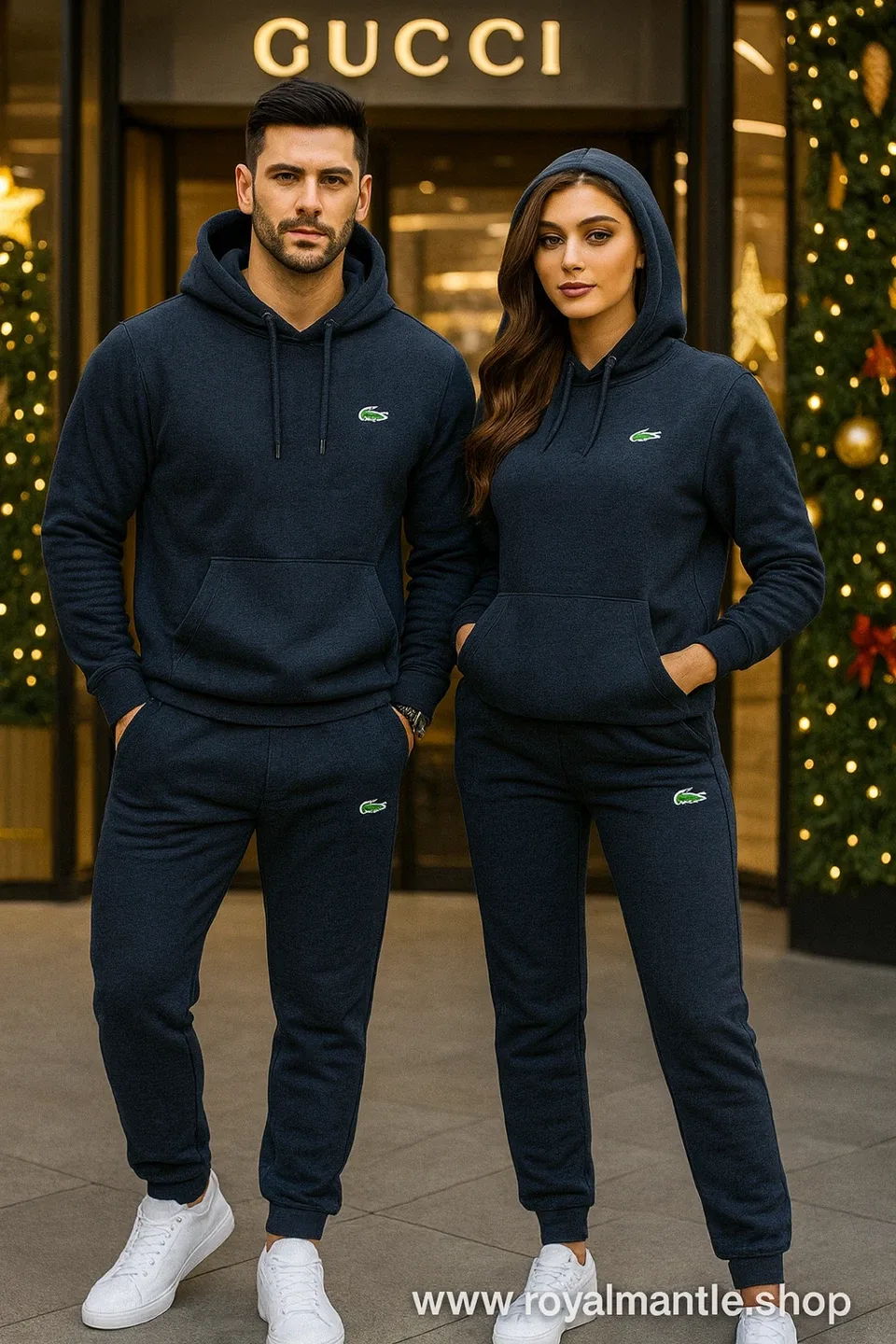 Lacoste Hoodie & Sweatpants Set 2 colors dark blue and black