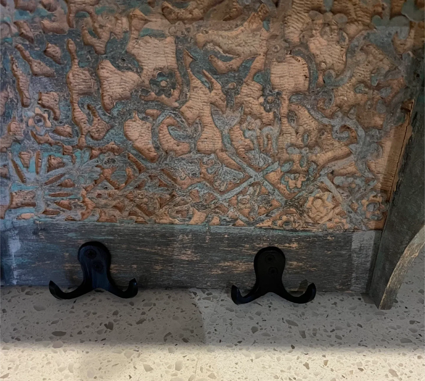 Rustic Wall Shelf with Drawers & Hooks image indicator(4)