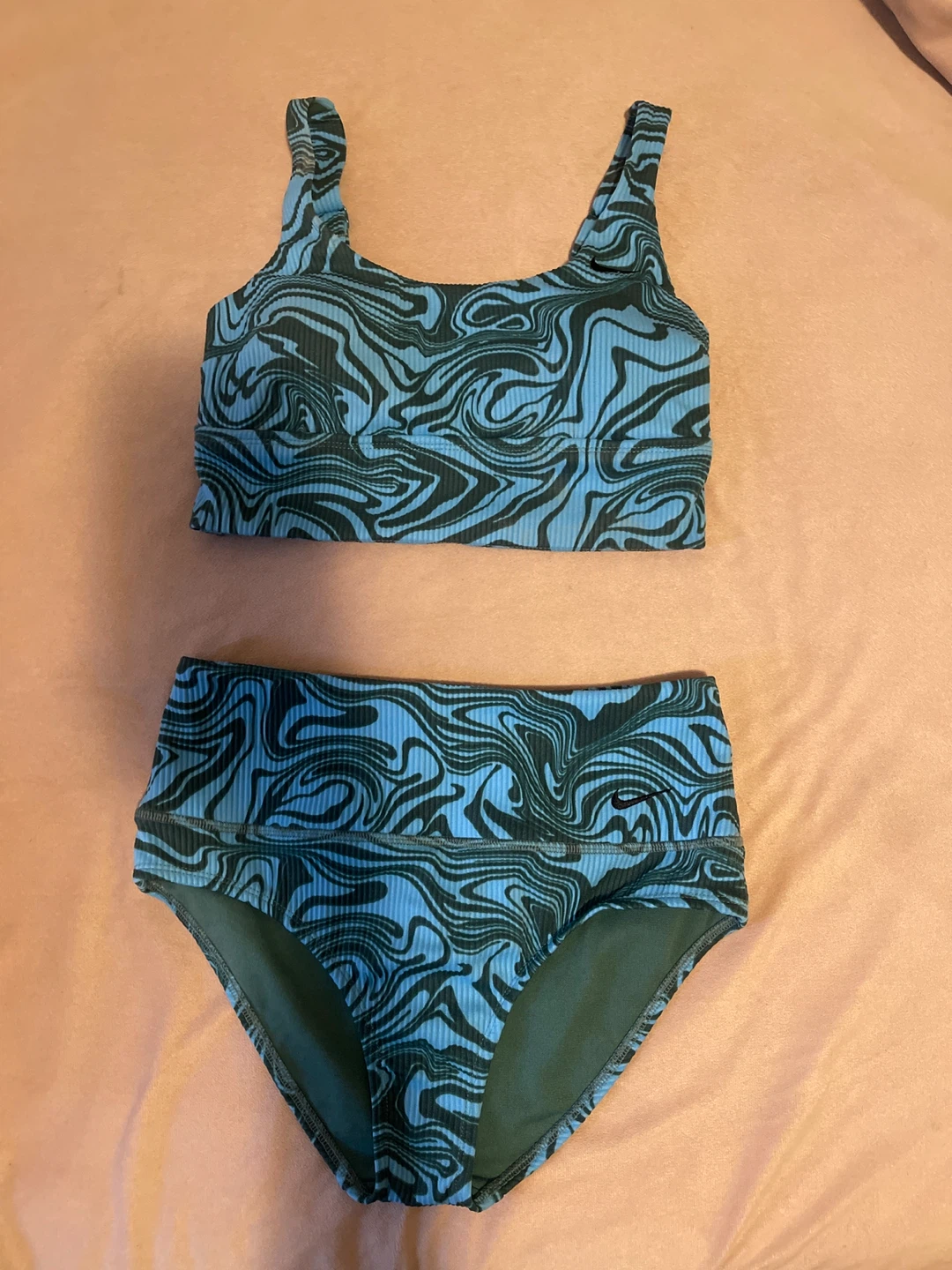 Nike Blue Patterned Swimsuit