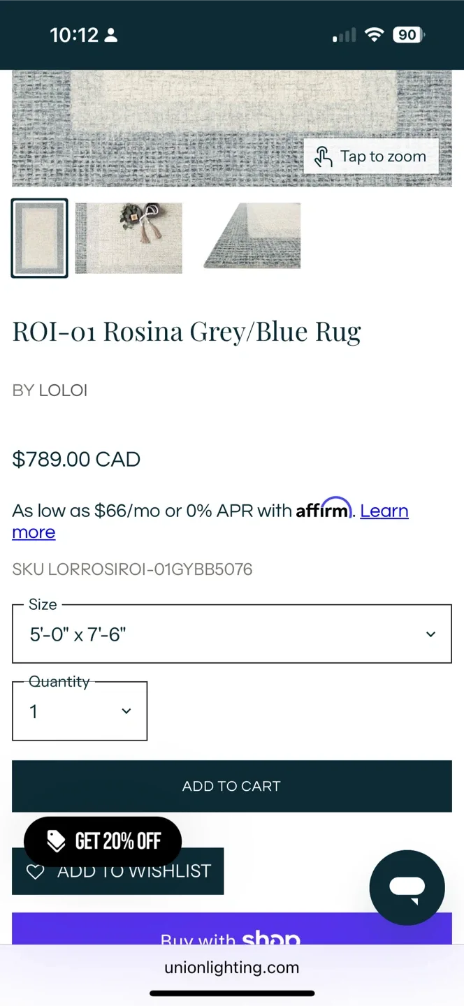 Loloi Rosina Collection Wool Rug - 5'0" x 7'6" Grey/Blue image indicator(6)