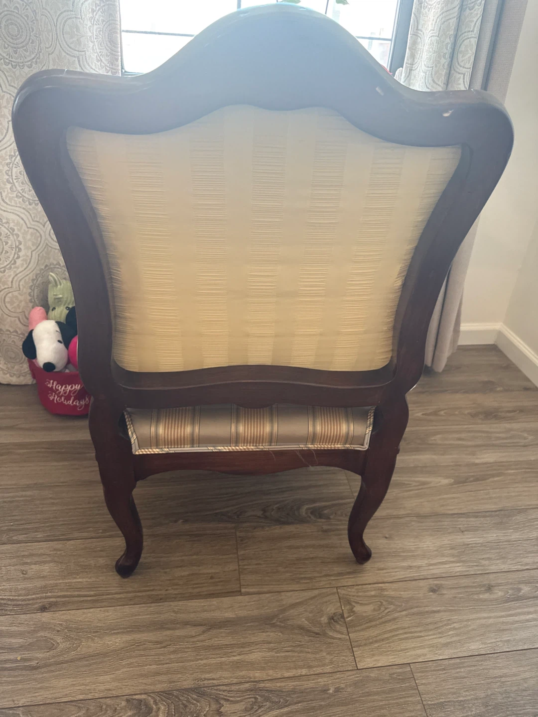 Antique Style Armchair - Striped Fabric - photo 3