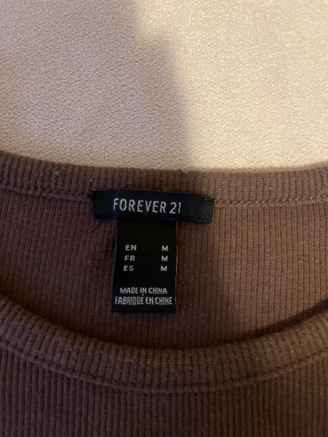 Forever 21 Brown Ribbed Top - Size M - photo 2