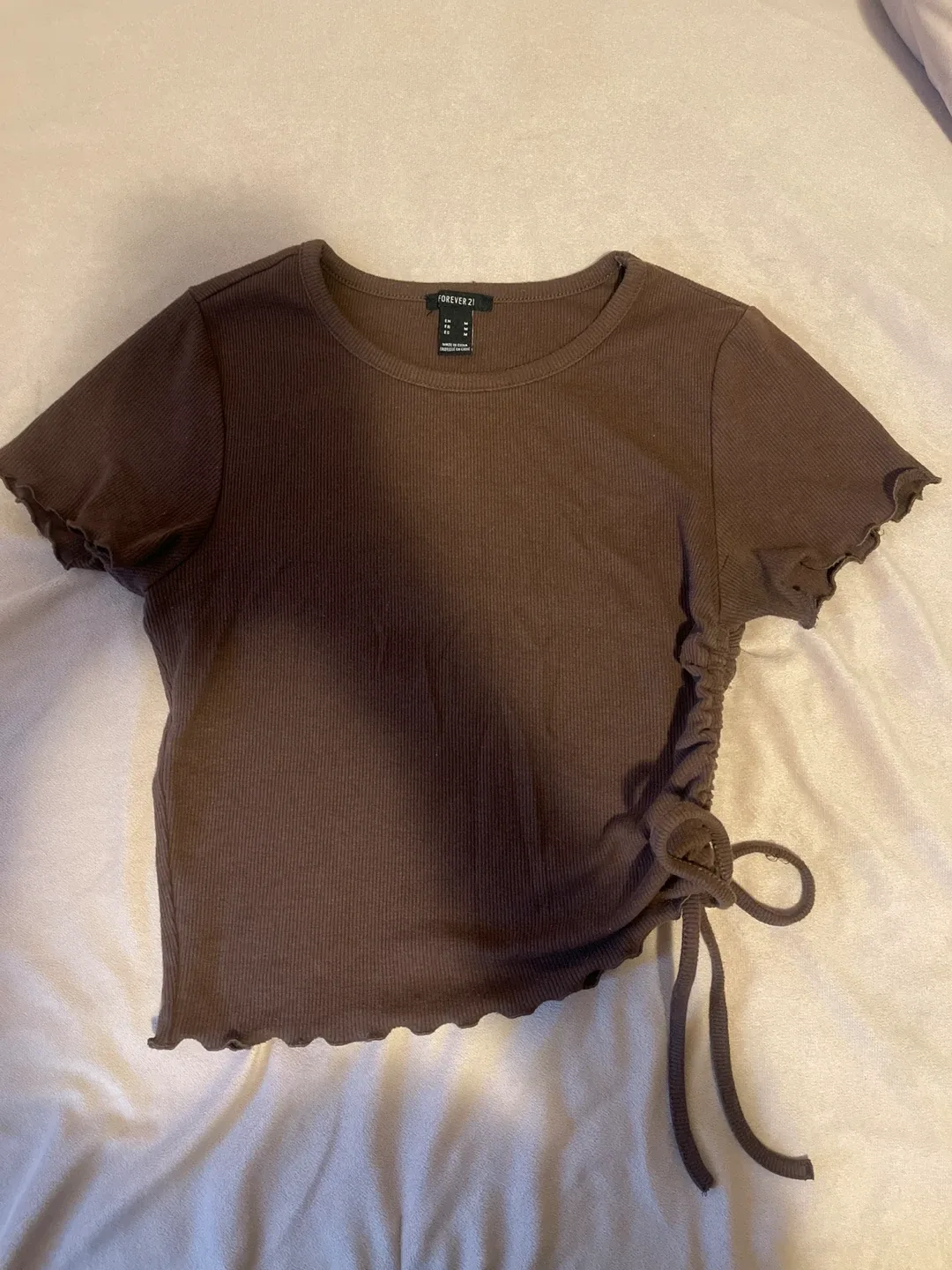 Forever 21 Brown Ribbed Top - Size M