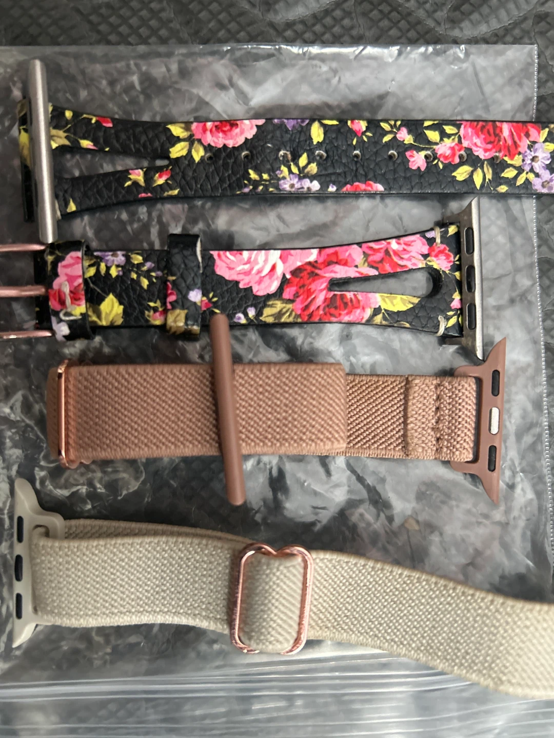 3 Apple Watch Bands - Floral, Beige, Pink