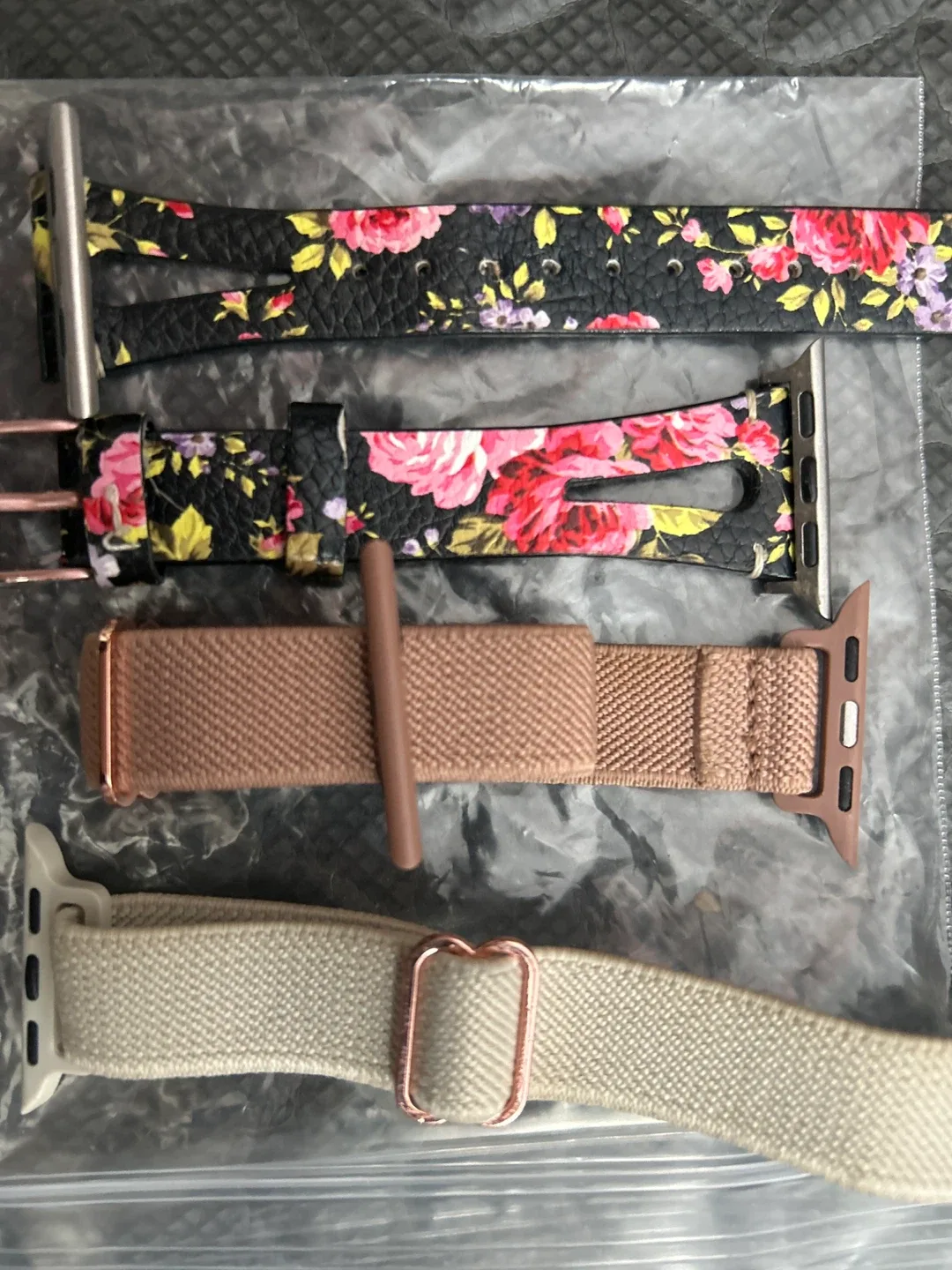 3 Apple Watch Bands - Floral, Beige, Pink