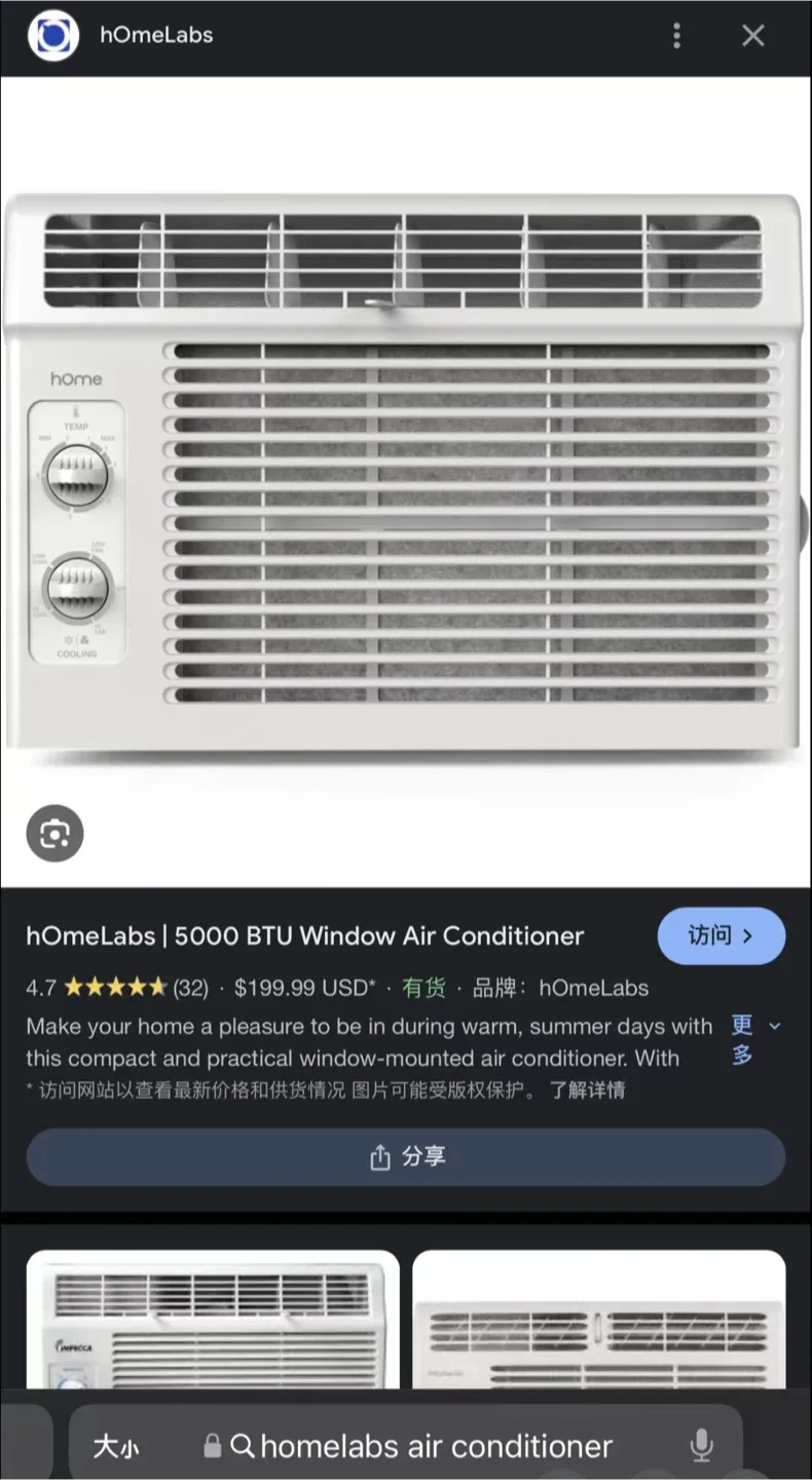 hOmelabs 5000 BTU Window Air Conditioner
