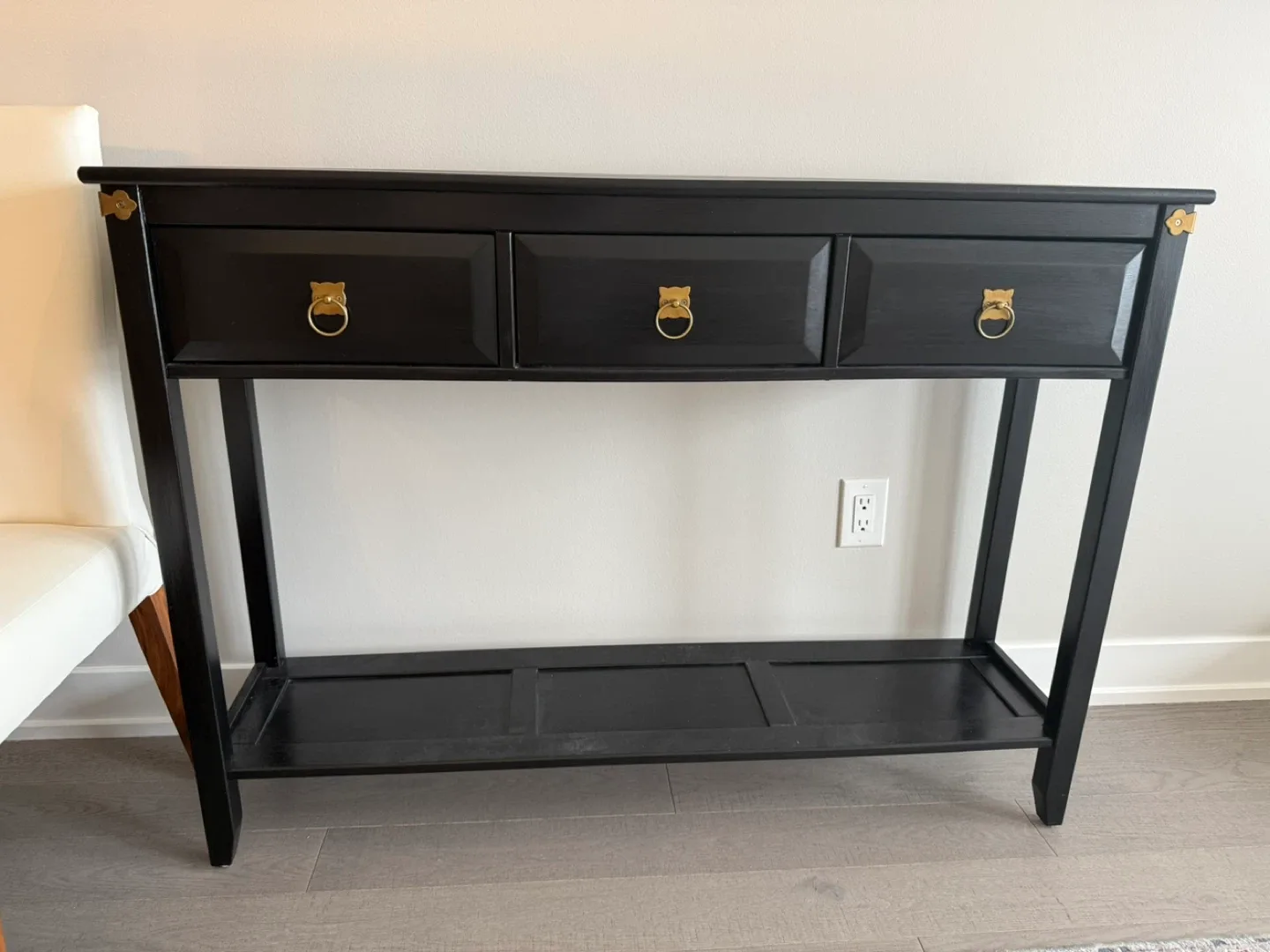 ‼️Black/brown console with 3 drawers