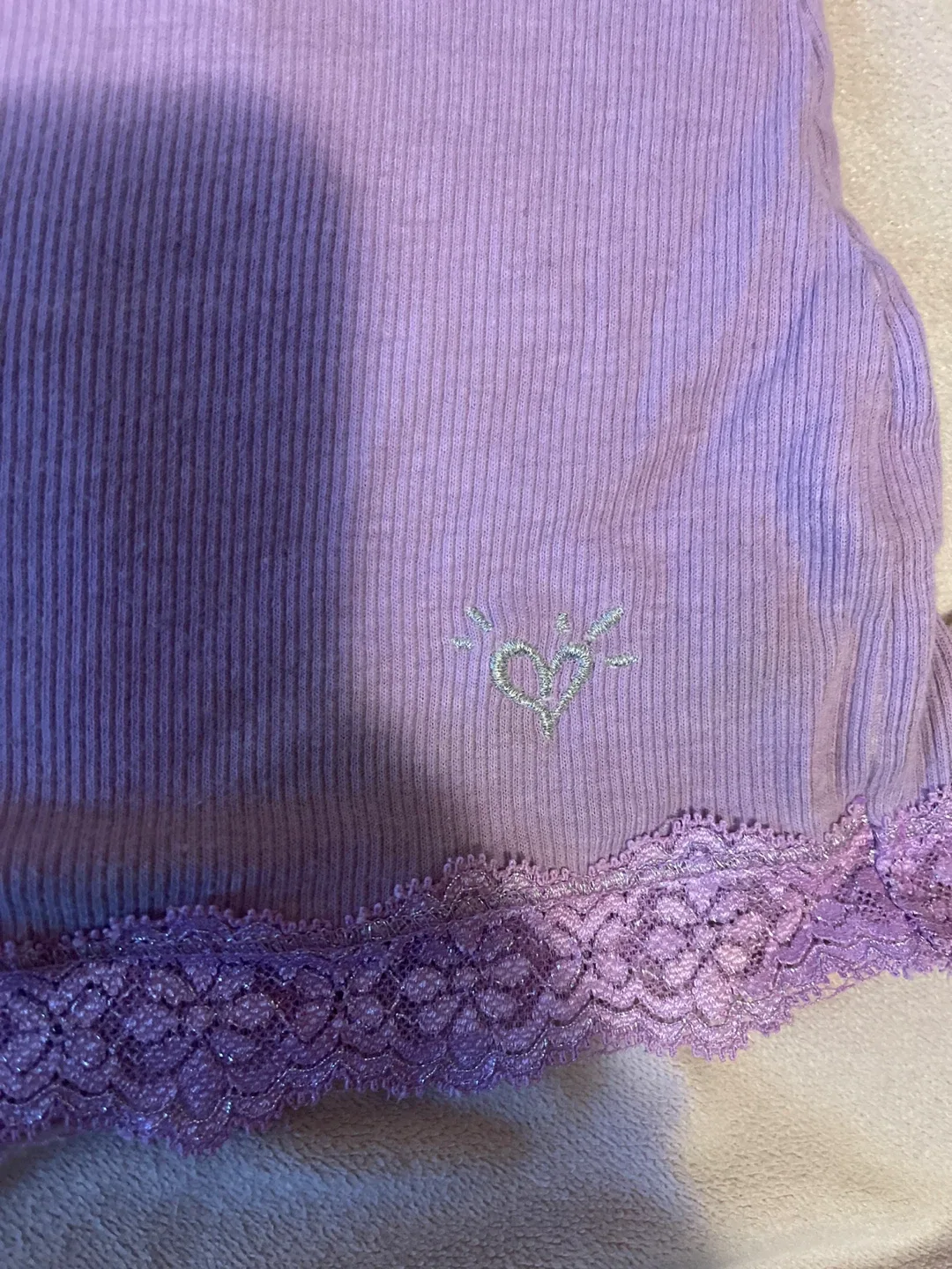 Justice Purple Lace Trim Tank Top - Size 14 image indicator(2)