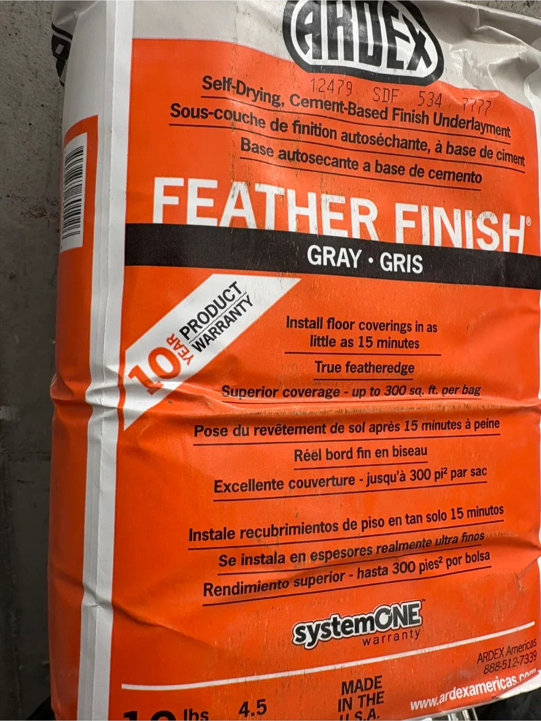 Ardex Feather Finish - Gray, 10 lb Bag image indicator(3)