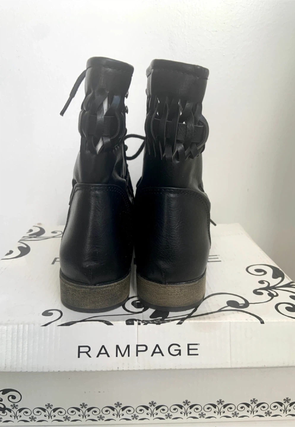 BRAND NEW Rampage Black Lace-Up Combat Boots - photo 3