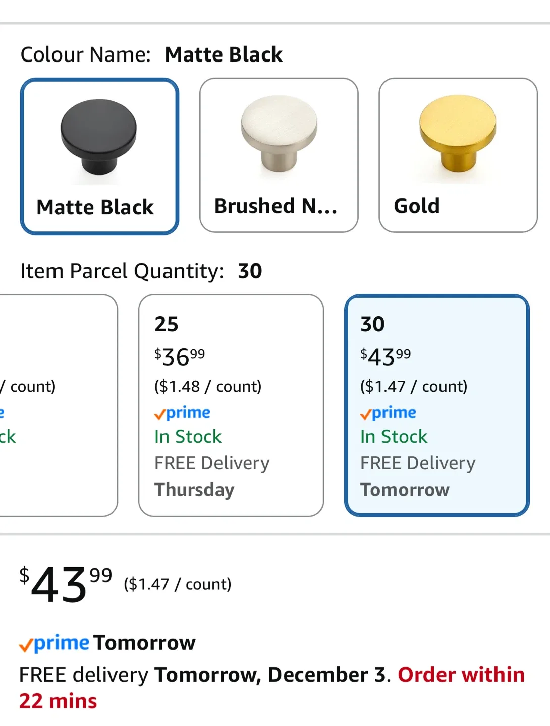 Ravinte 30 Pack Matte Black Drawer Pulls - New image indicator(3)